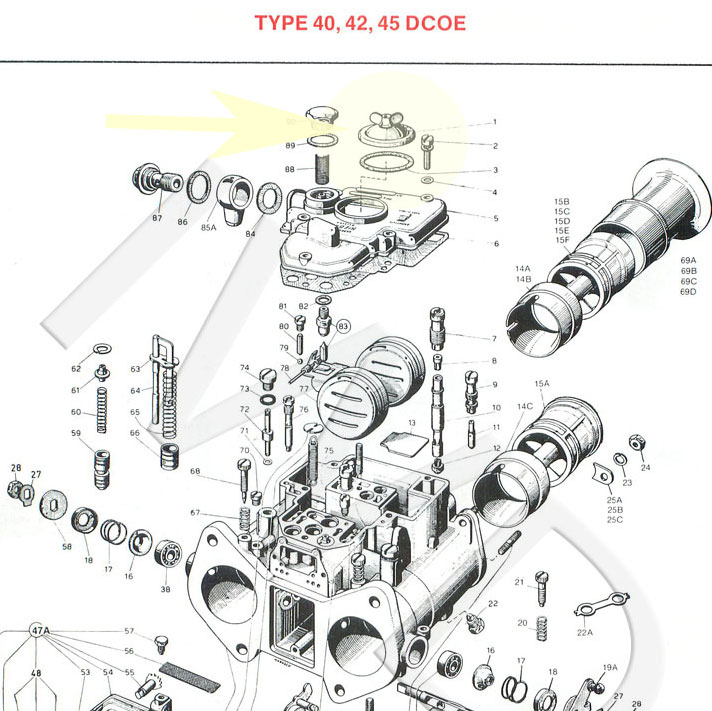 Weber DCOE 40 Diagram